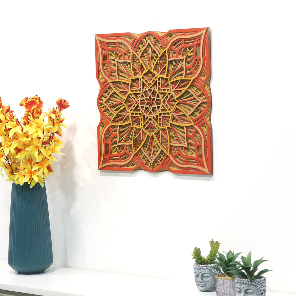 Vintage style Wood Frame Wooden Carving