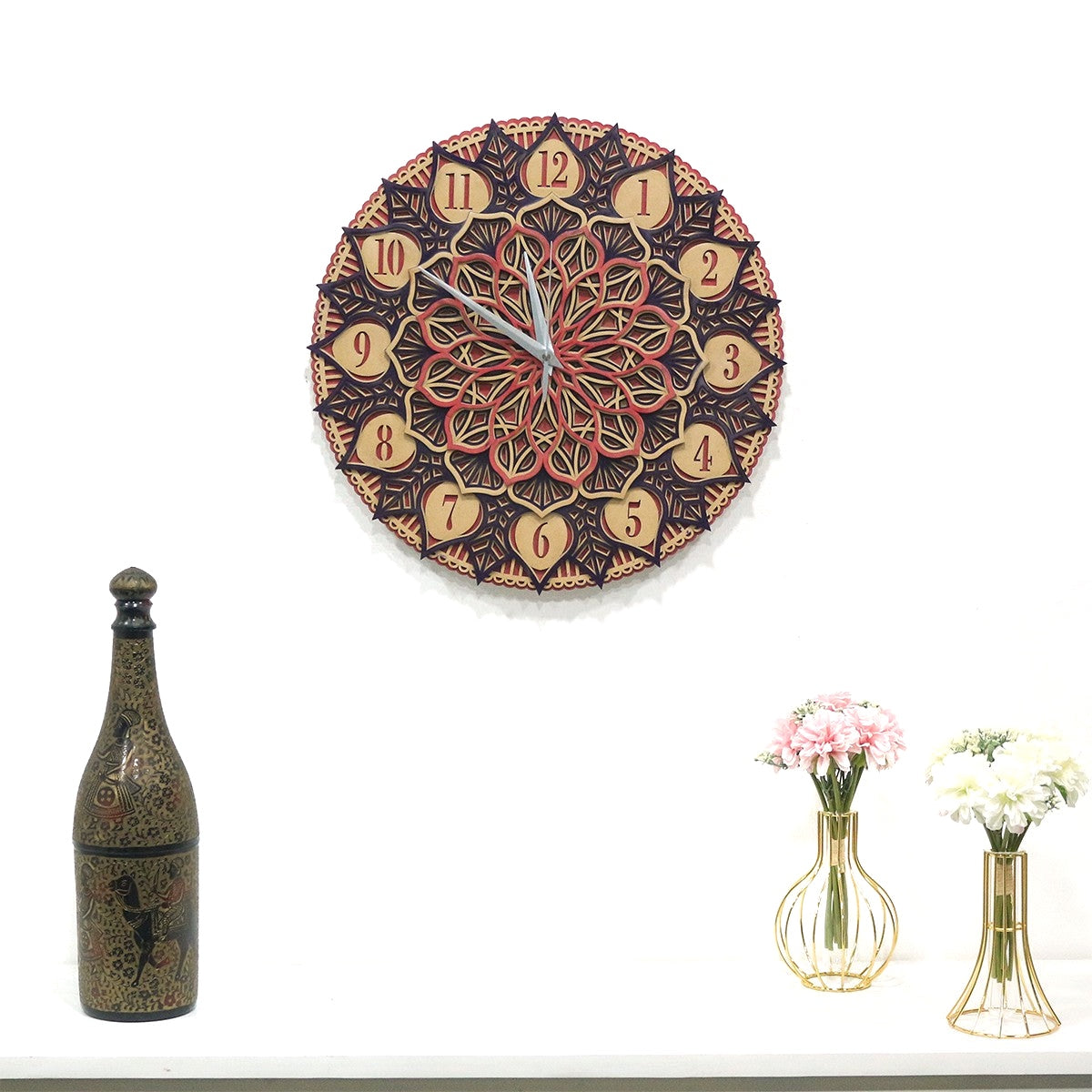 Buy Divine Wooden Wall Clock Online from Kalatman