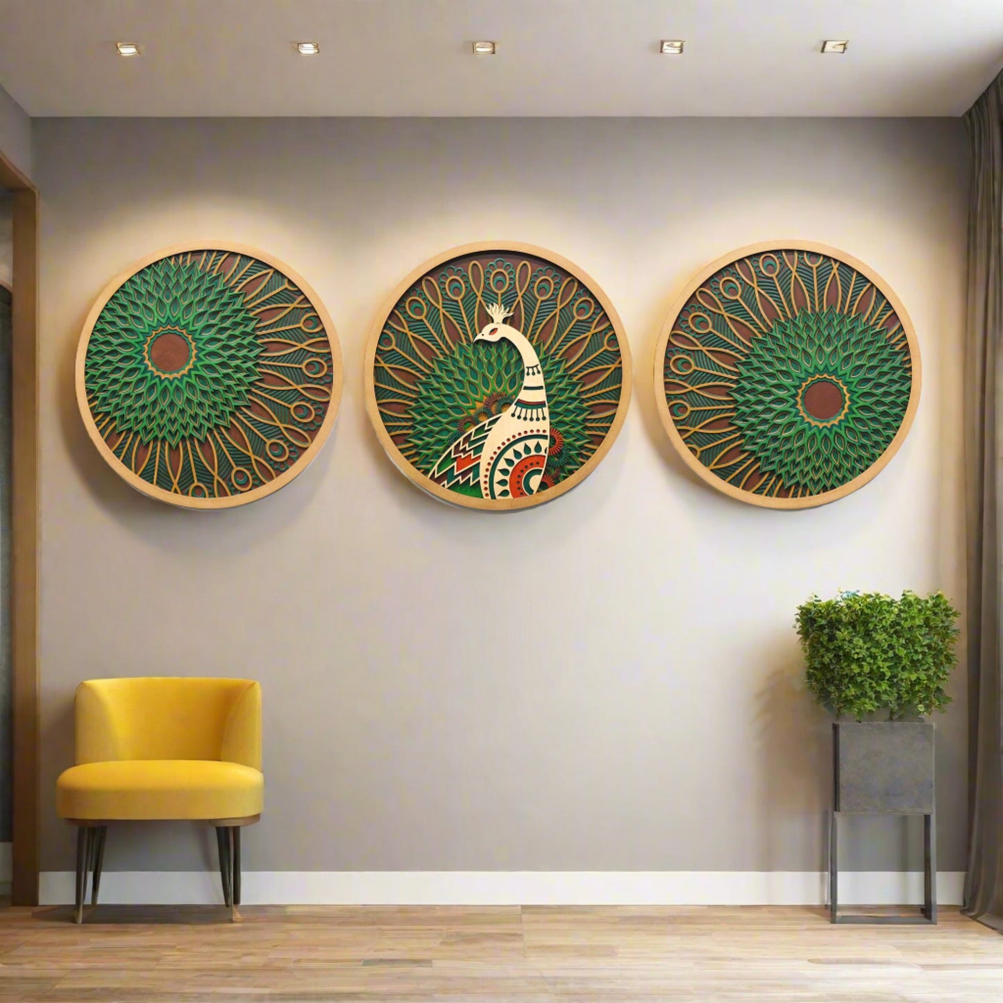 Peacock Set of 3