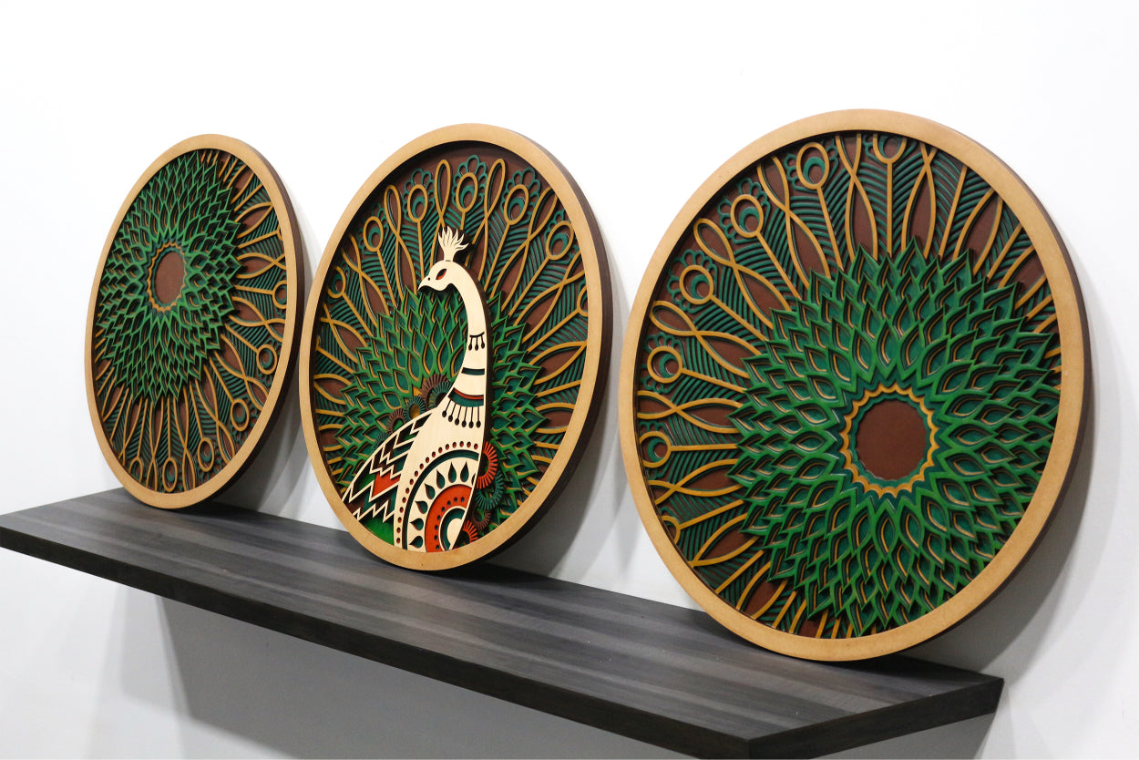 Peacock Set of 3