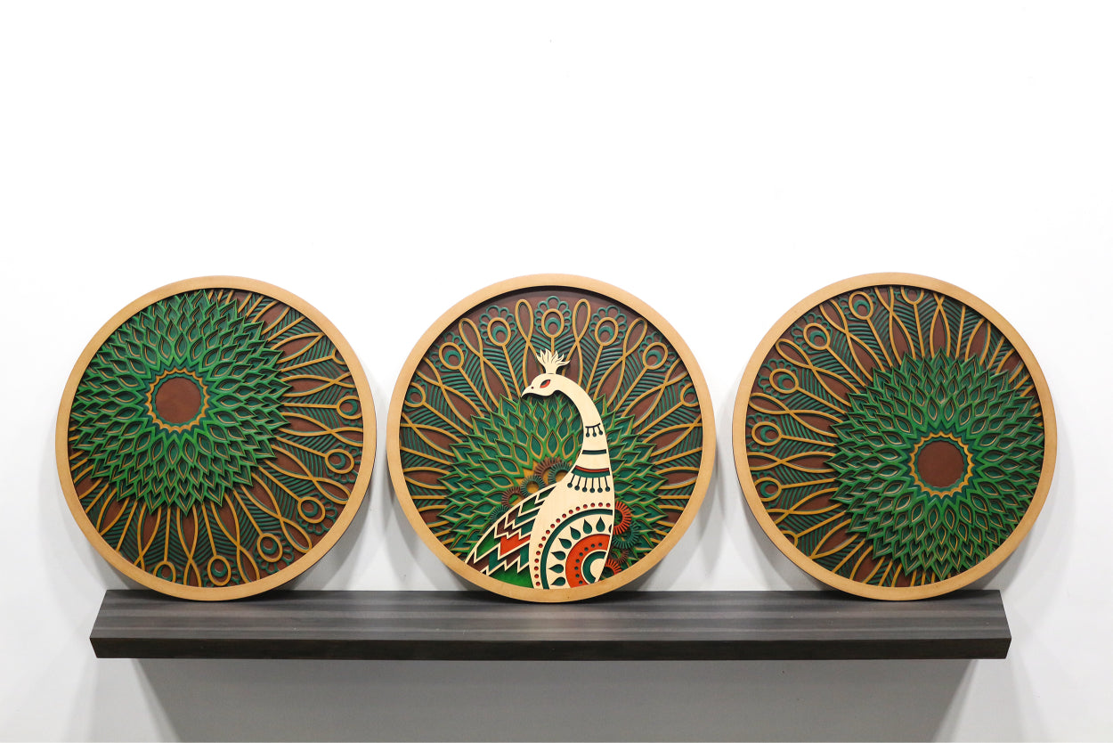 Peacock Set of 3