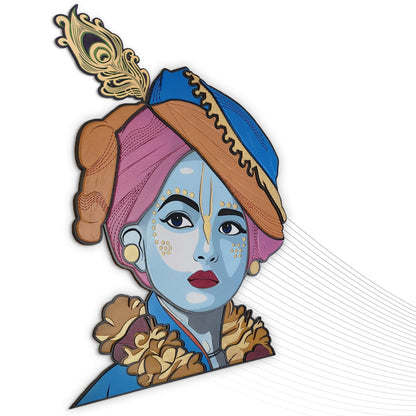Krishna Face Wooden Art